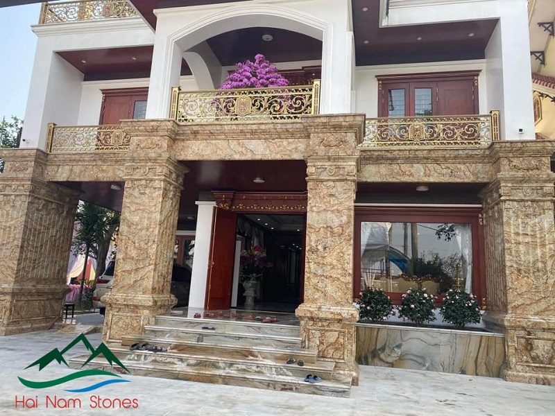 ĐÁ GRANITE VÀNG ALASKA ỐP MẶT TIỀN ĐẸP