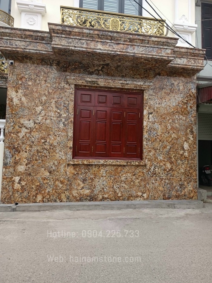 ĐÁ GRANITE VÀNG ALASKA ỐP MẶT TIỀN ĐẸP