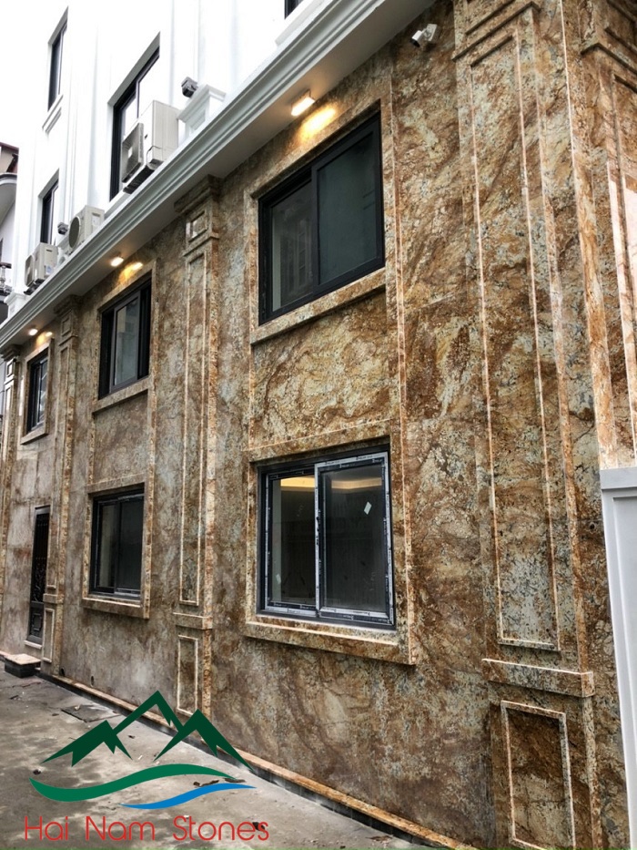 ĐÁ GRANITE VÀNG ALASKA ỐP MẶT TIỀN ĐẸP