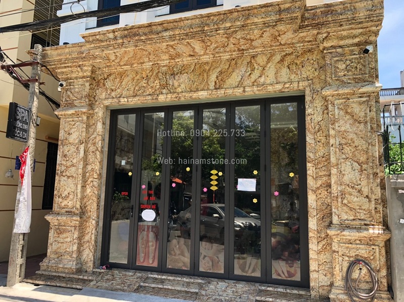 ĐÁ GRANITE VÀNG ALASKA ỐP MẶT TIỀN ĐẸP CAO CẤP