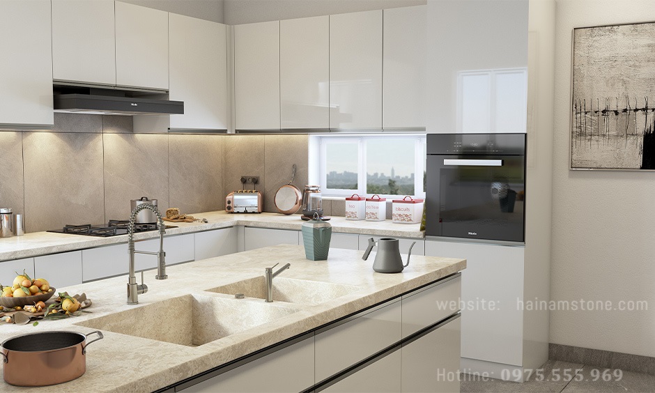 MẶT BÀN BẾP LIỀN KHỐI VỚI CHẬU RỬA XU HƯỚNG MỚI CHO NHÀ BẾP
